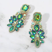 Women's Marquise Square Stone Pointed Evening Clip On Earrings