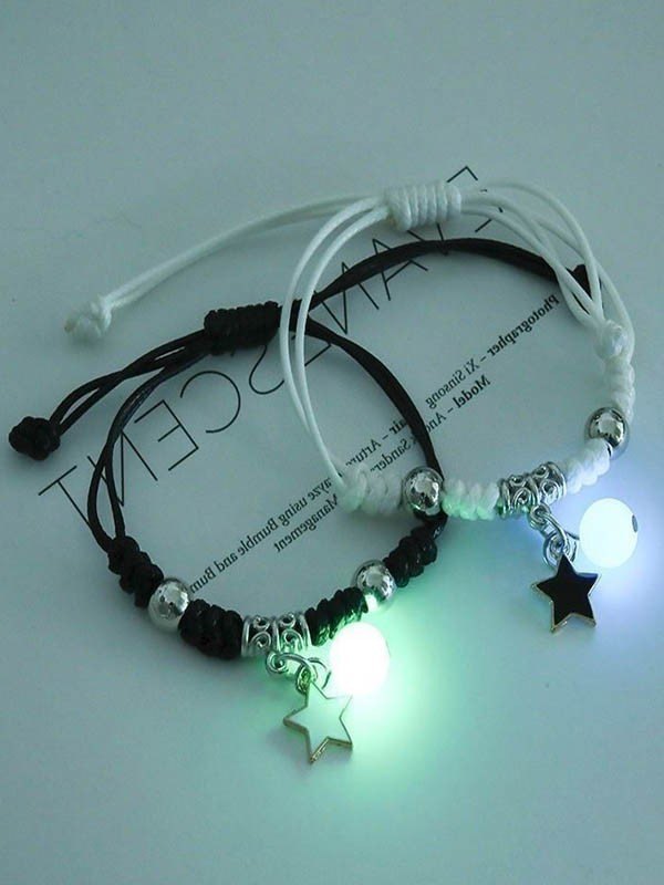MATCHING STAR CHARM BRACELETS SET - Y2K GEOMETRIC ALLOY