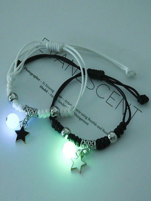 MATCHING STAR CHARM BRACELETS SET - Y2K GEOMETRIC ALLOY