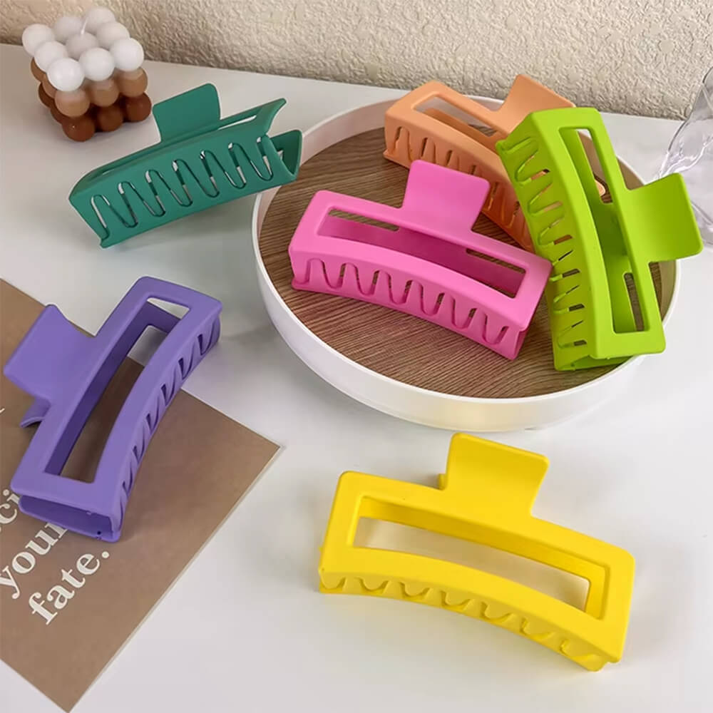 MATTE HAIR CLAW CLIPS PASTEL AESTHETIC SQUARE
