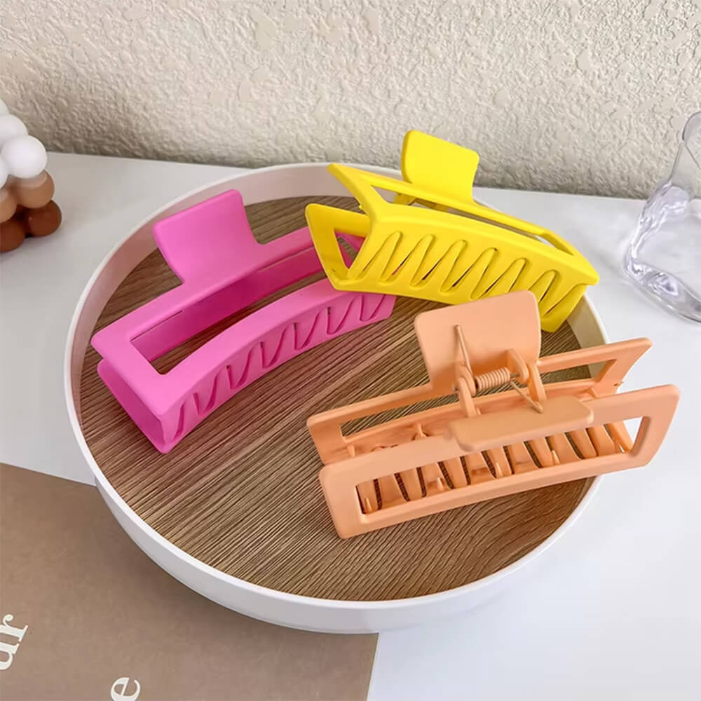 MATTE HAIR CLAW CLIPS PASTEL AESTHETIC SQUARE