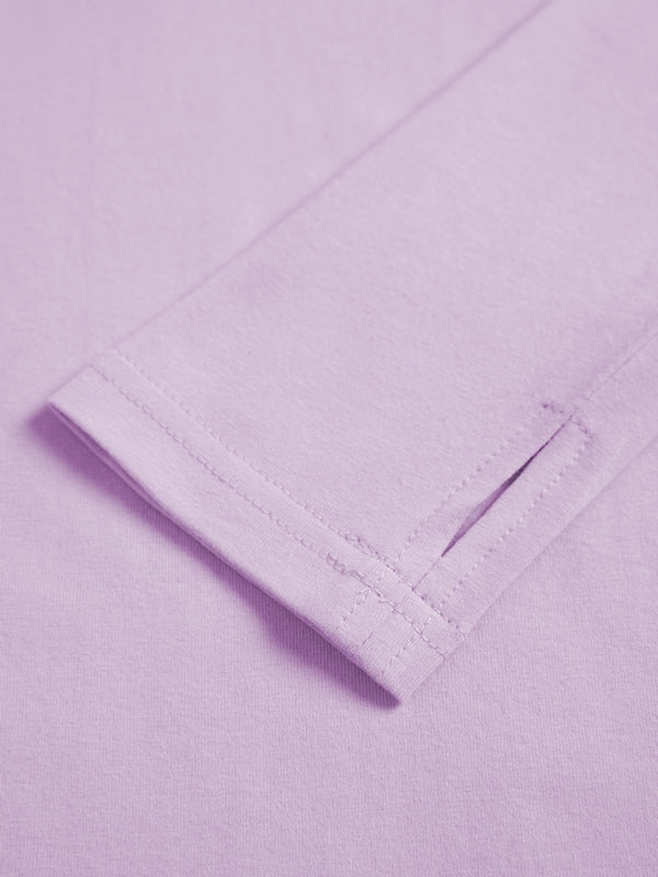 MAUVE LONG SLEEVE SHIRT WITH STAR NECKLACE FOR GRUNGE GRAPHIC STYLE