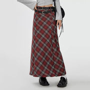 MAXI SKIRT WITH BELT - VINTAGE LONDON BRIDGE CHECKED DESIGN