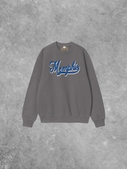 Underground Original Design: Memphis, Cursive Writing Boxy Cotton Sweatshirt