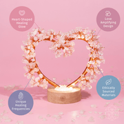 Mend My Broken Heart - Rose & Clear Quartz Tree Lamp