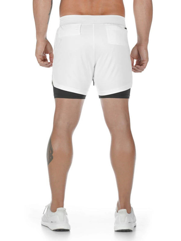 Men’s athleisure fake two-piece shorts