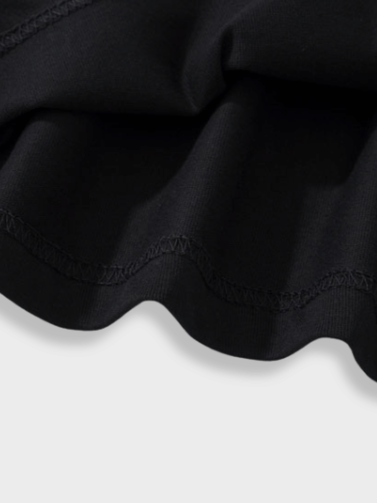MEN'S BLACK SHORT-SLEEVED COTTON SHIRT IN LARGER SIZES AVAILABLE