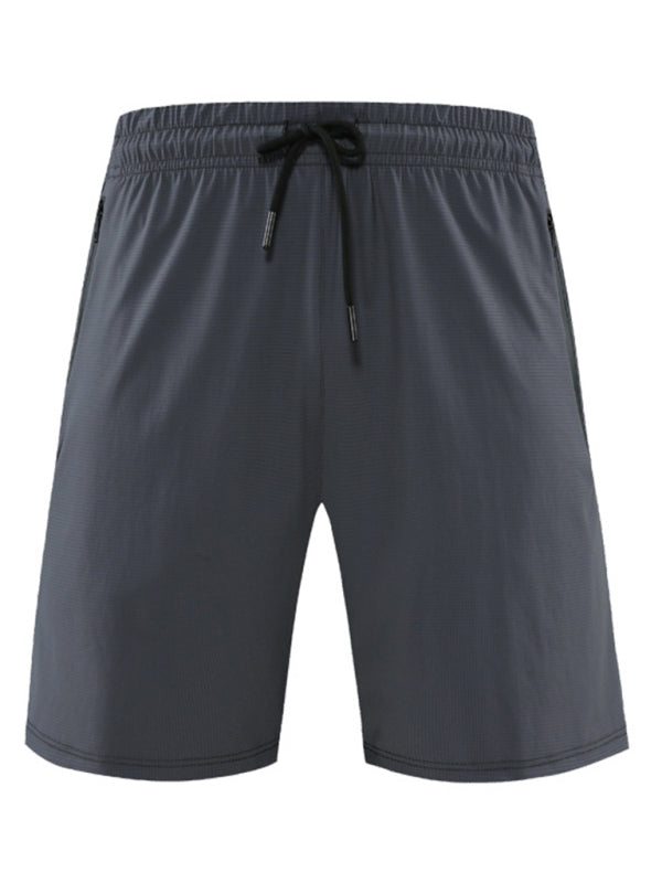 Men’s breathable loose fit quick-drying training zipper shorts