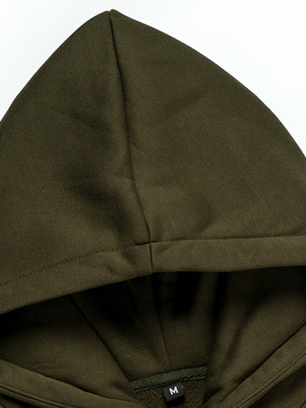 Men’s casual color block and contrast fashion hooded sweatshirt