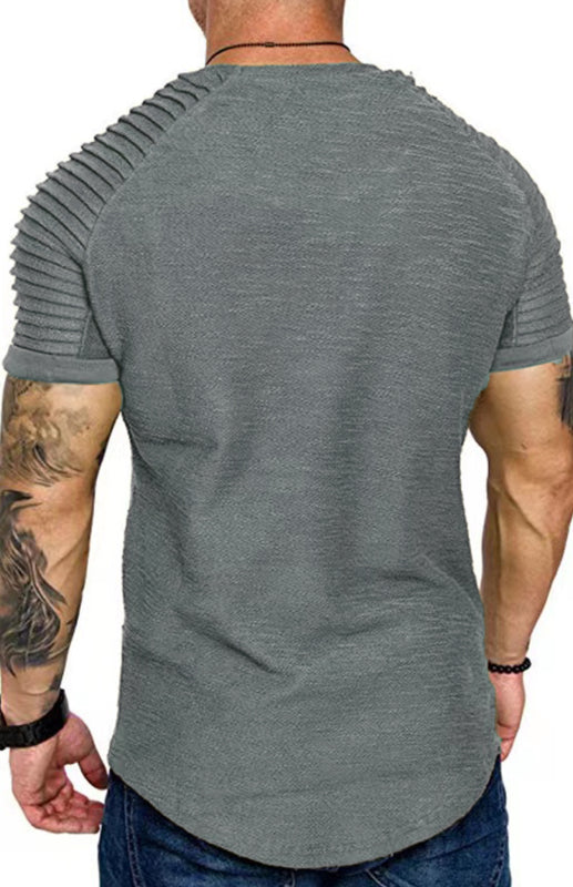 Men’s Casual Poly Blend Ribbed Sleeve Tee
