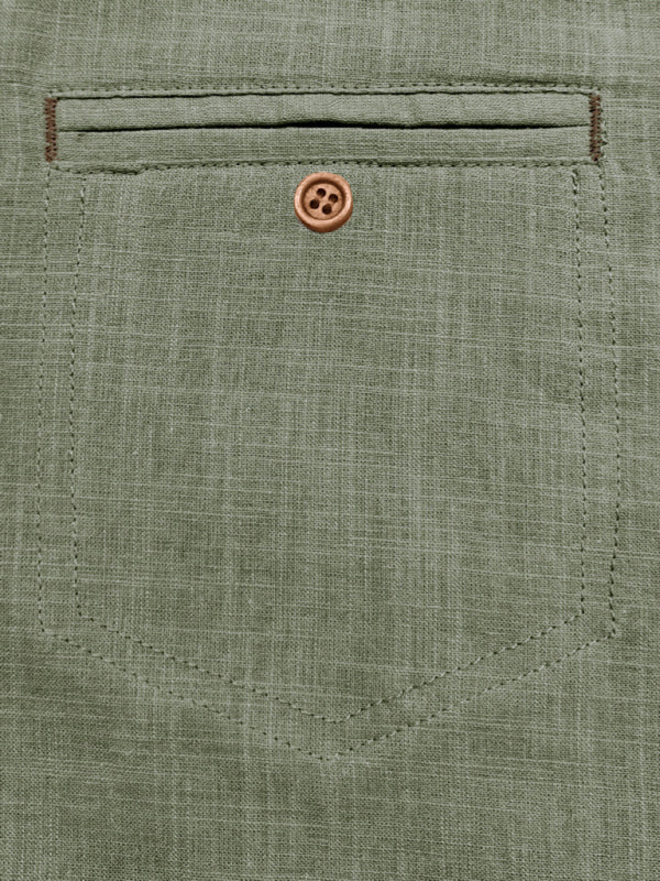 Men’s casual solid color lapel short-sleeved tops