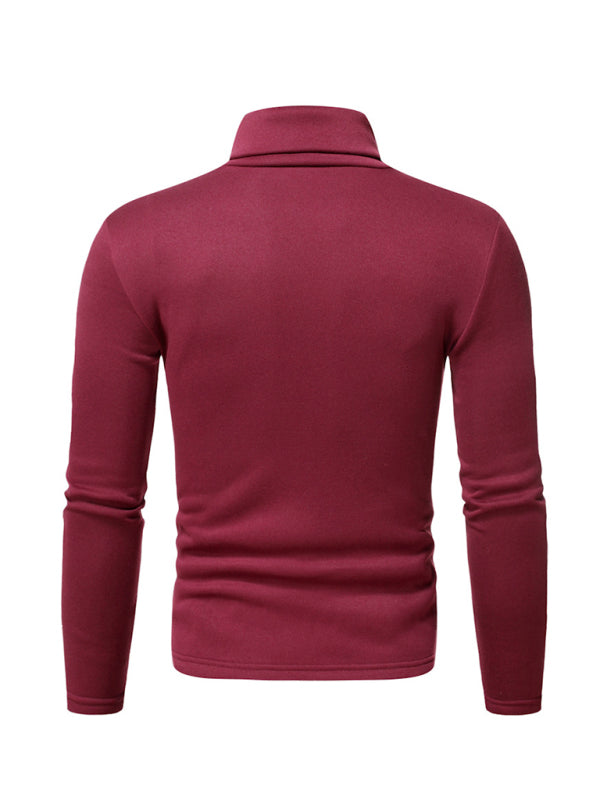 Men’s fleece pullover turtleneck knitted top