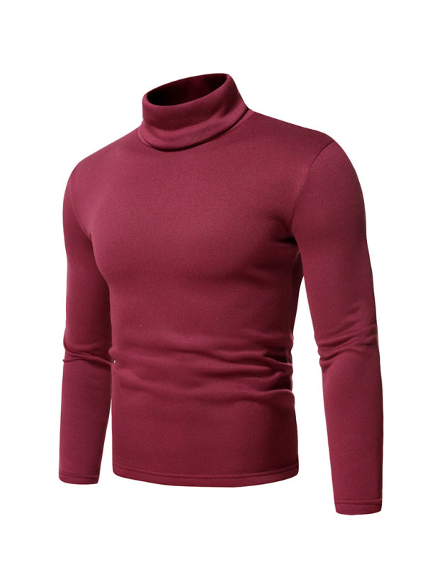 Men’s fleece pullover turtleneck knitted top