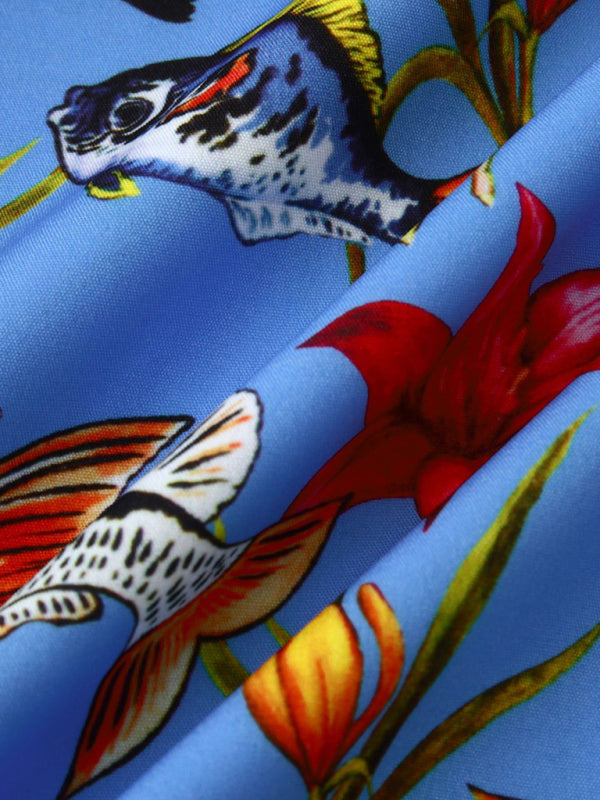 Men’s Floral Print Sleeveless Summer Shirt