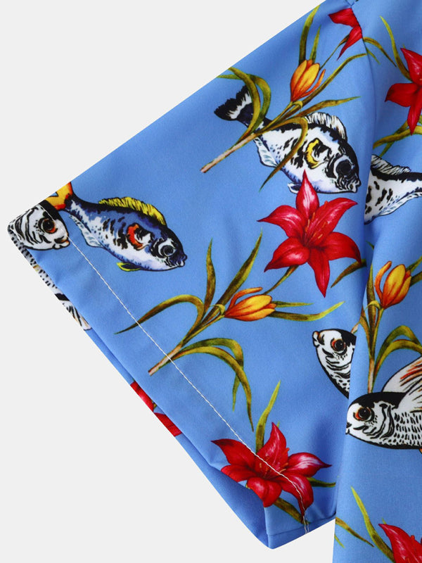 Men’s Floral Print Sleeveless Summer Shirt