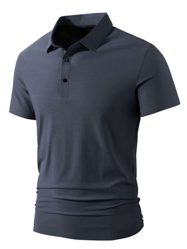 Men’s high elastic non-marking ice silk lapel short-sleeved quick-drying polo shirt