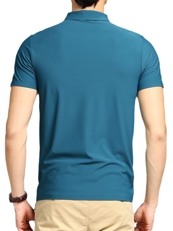 Men’s high elastic non-marking ice silk lapel short-sleeved quick-drying polo shirt