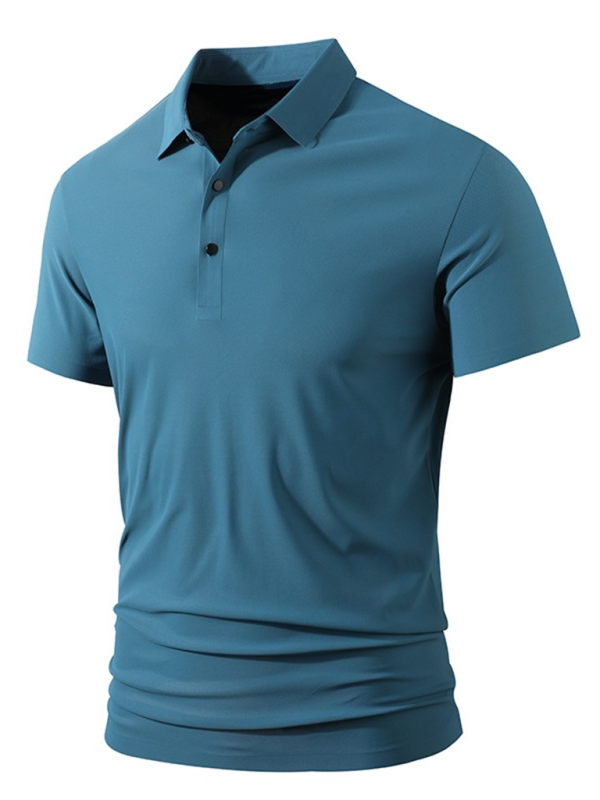 Men’s high elastic non-marking ice silk lapel short-sleeved quick-drying polo shirt