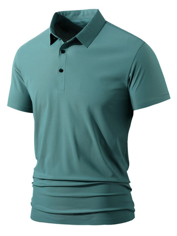 Men’s high elastic non-marking ice silk lapel short-sleeved quick-drying polo shirt