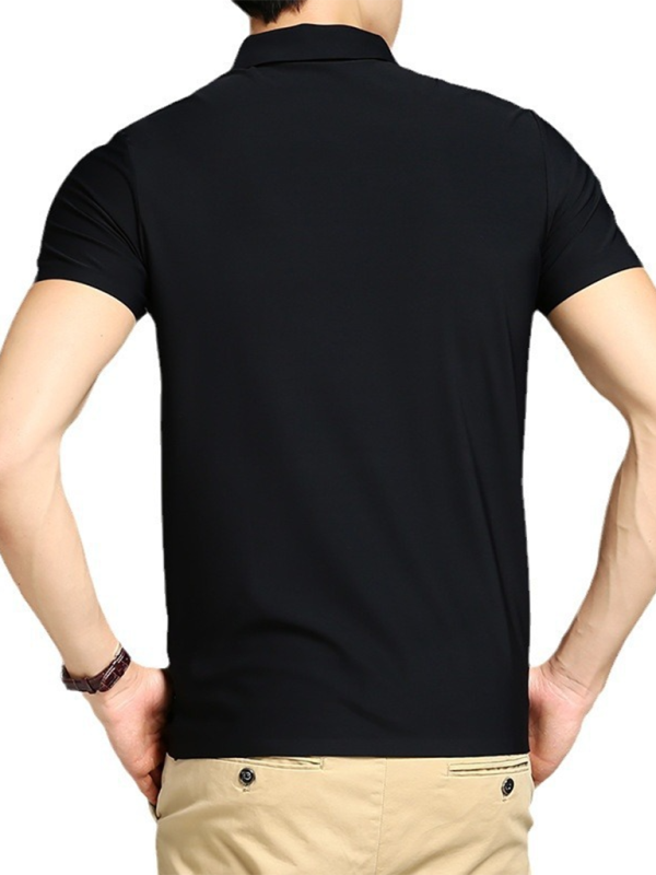 Men’s high elastic non-marking ice silk lapel short-sleeved quick-drying polo shirt