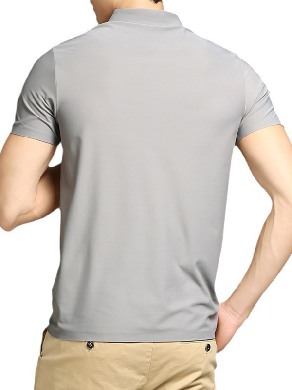 Men’s high elastic non-marking ice silk lapel short-sleeved quick-drying polo shirt