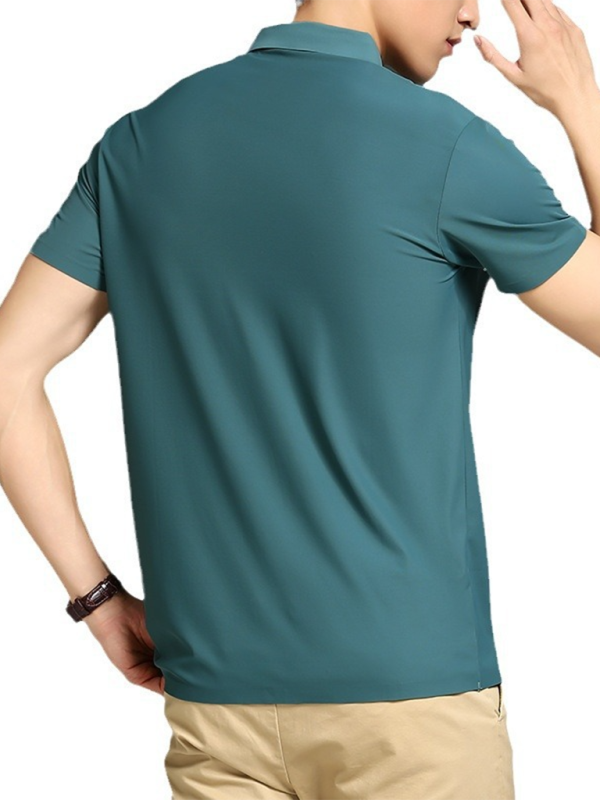 Men’s high elastic non-marking ice silk lapel short-sleeved quick-drying polo shirt