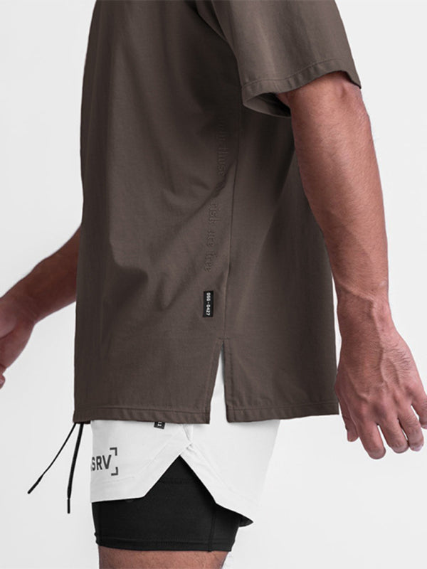 Men’s knitted casual sports round neck short-sleeved quick-drying T-shirt