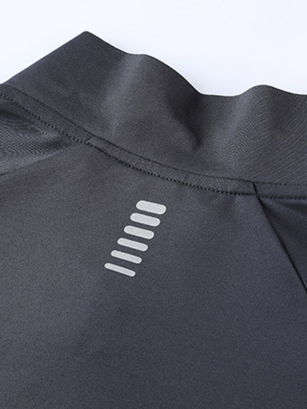 Men’s long-sleeved quick-drying stand-up collar sports fitness top