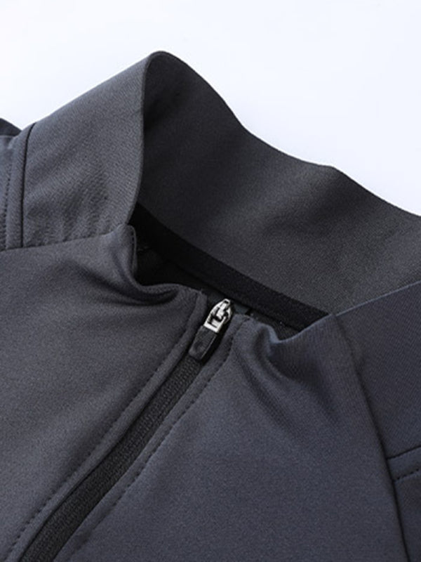 Men’s long-sleeved quick-drying stand-up collar sports fitness top