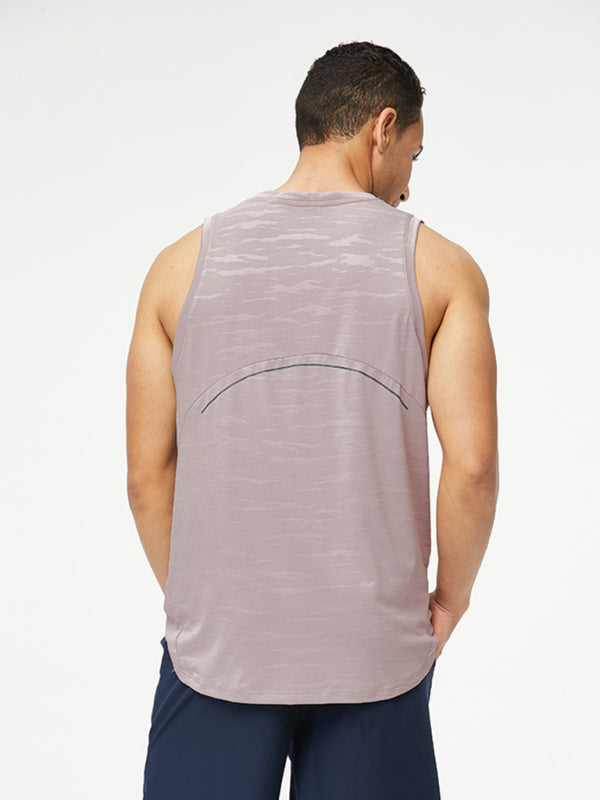 Men’s loose round neck breathable and quick-drying running sports vest