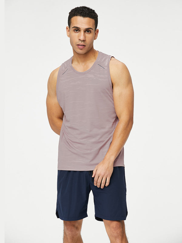 Men’s loose round neck breathable and quick-drying running sports vest