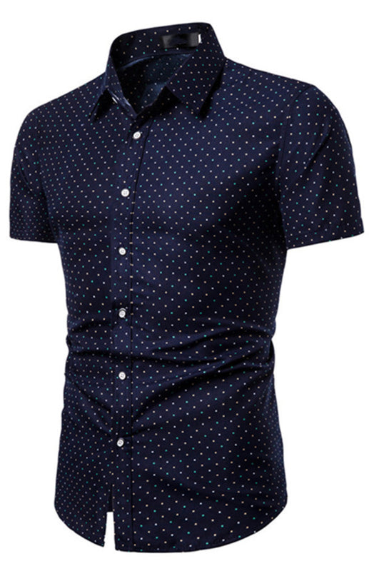 Men’s Modern Full Print Lapel Shirt - Champlain color / M