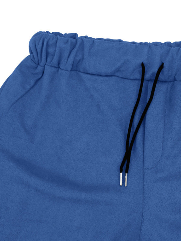 Men’s new long-sleeved trousers single-breasted jacket solid color slim two-piece set