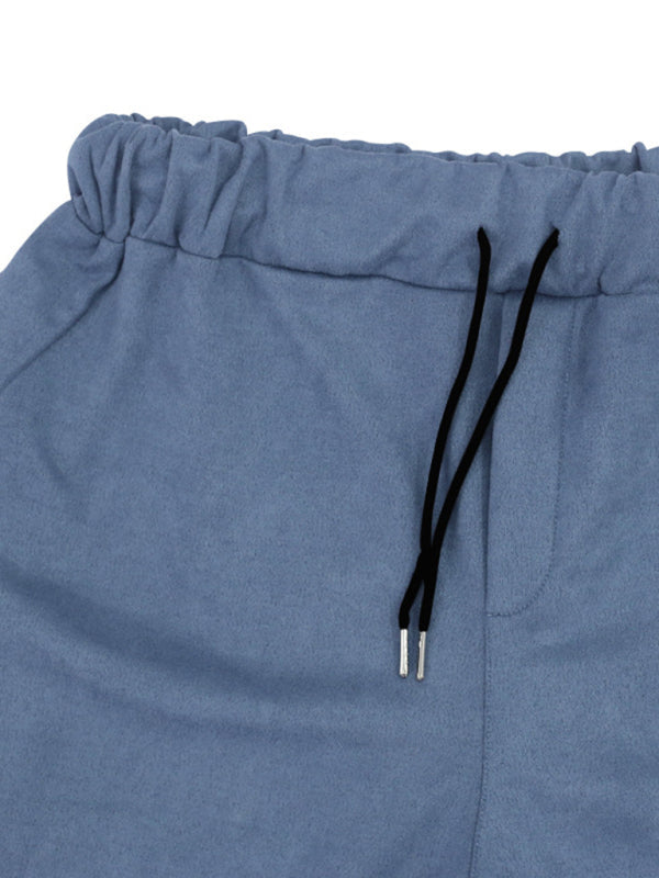 Men’s new long-sleeved trousers single-breasted jacket solid color slim two-piece set