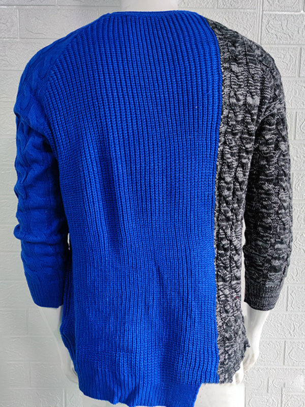 Men’s new round neck long sleeve knitted slim sweater