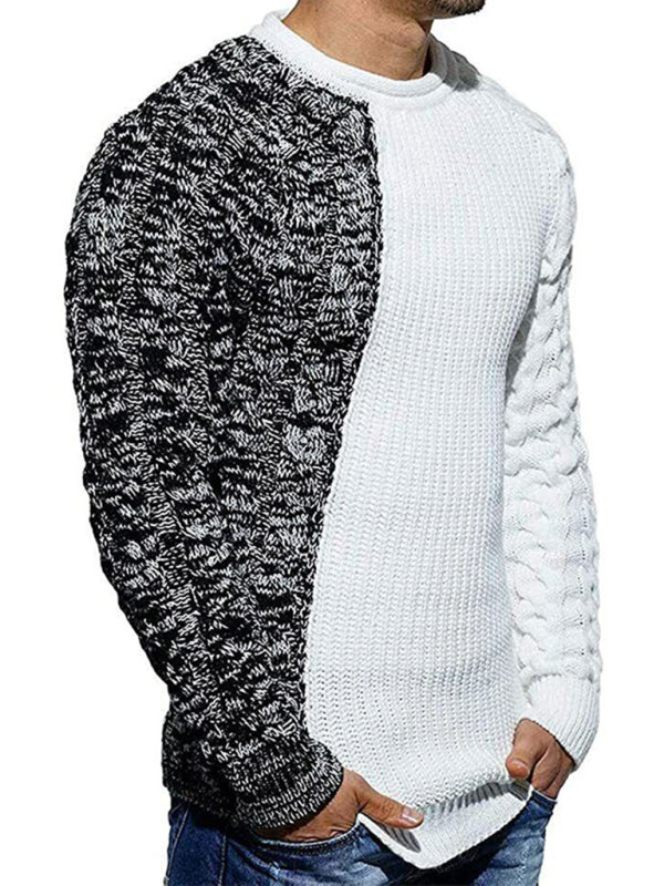Men’s new round neck long sleeve knitted slim sweater