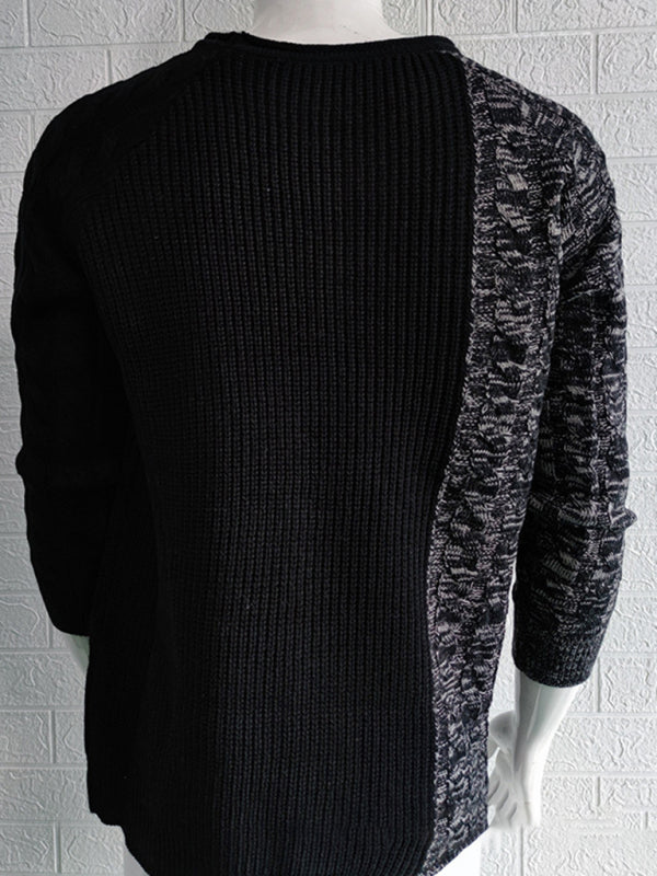 Men’s new round neck long sleeve knitted slim sweater
