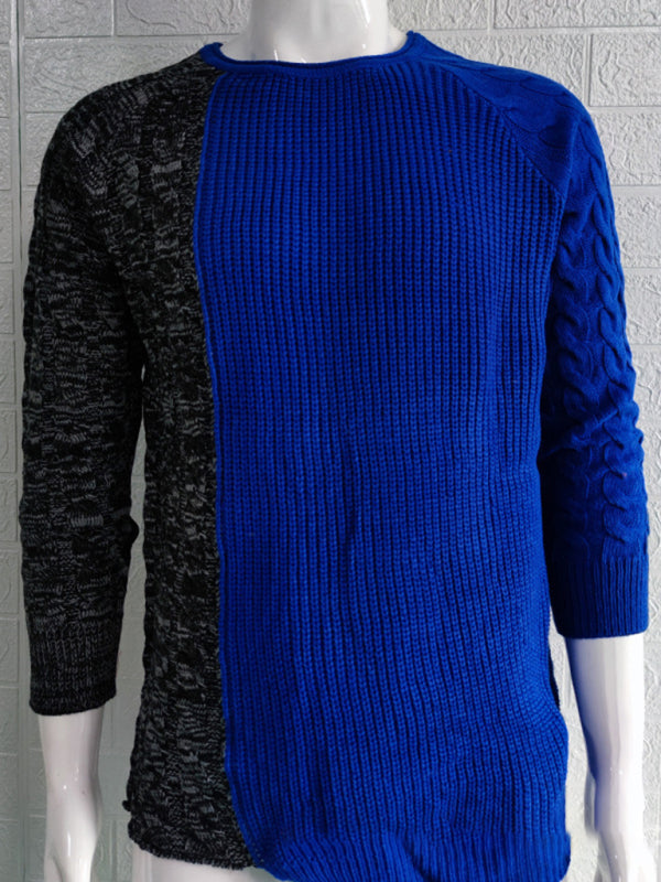 Men’s new round neck long sleeve knitted slim sweater