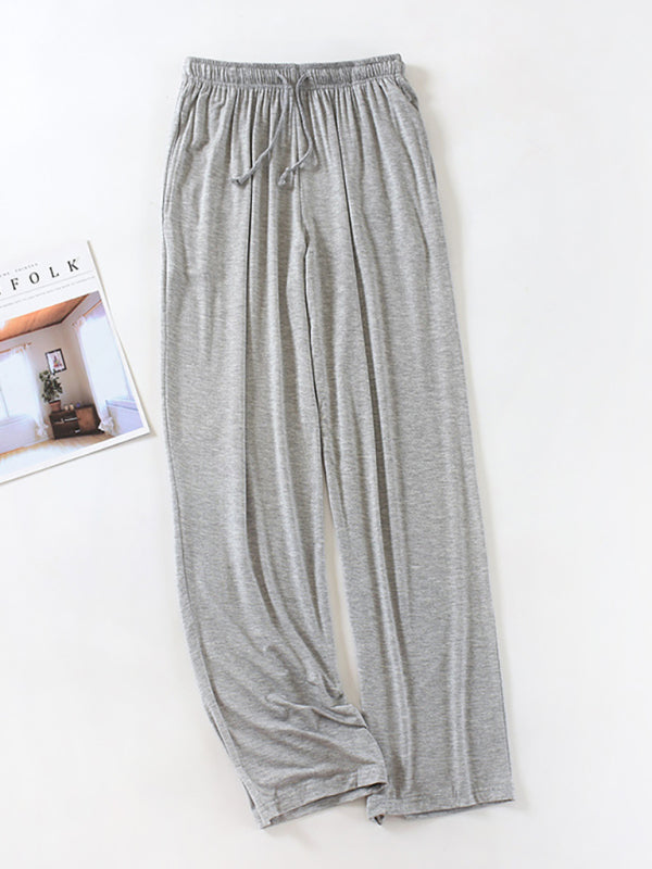 Men’s pajamas modal home pants pants pants thin loose elastic home pants - Misty grey / L