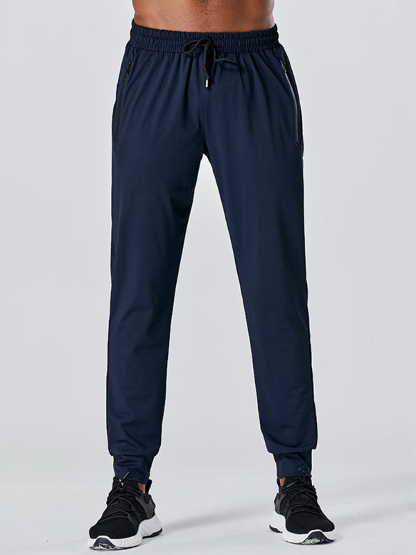 Men’s Quick-Dry Fitness Elastic Zipper Pants
