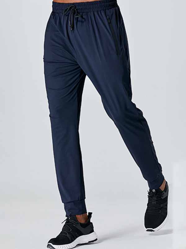 Men’s Quick-Dry Fitness Elastic Zipper Pants