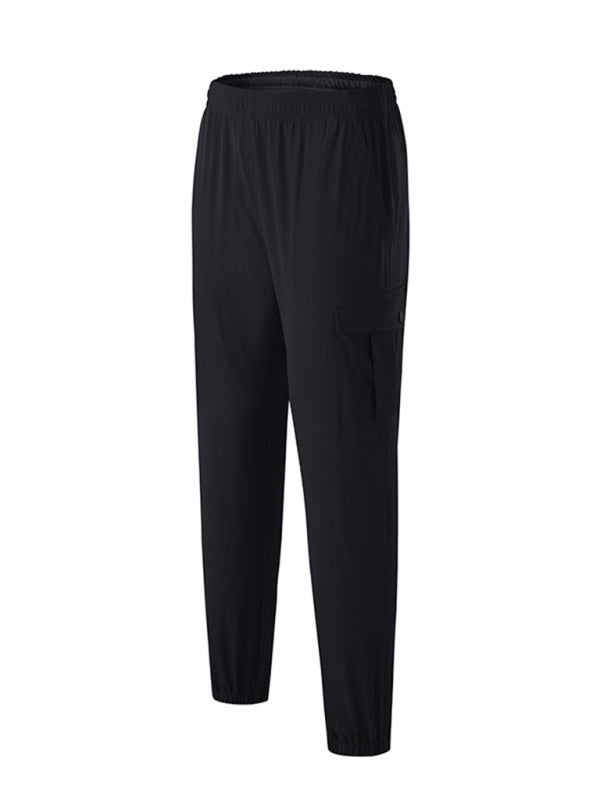 Men’s quick-drying elastic casual fitness training cargo pocket trousers