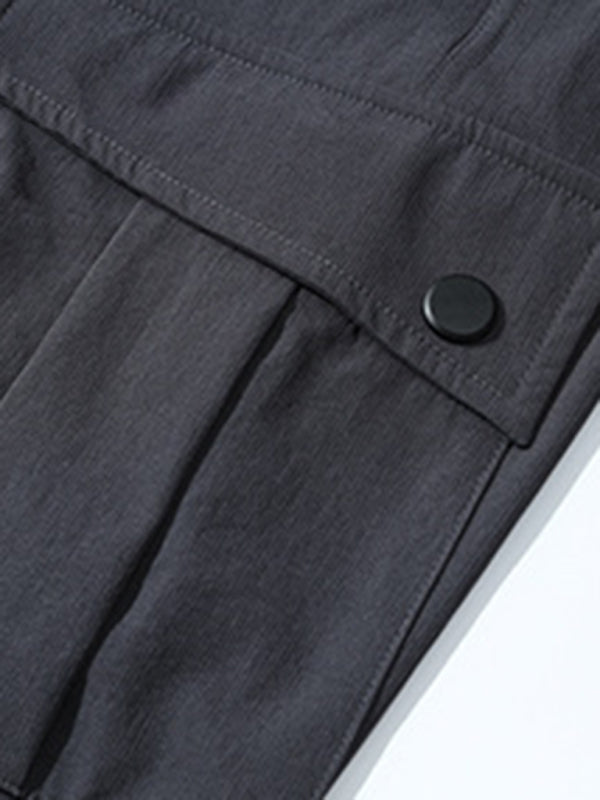 Men’s quick-drying elastic casual fitness training cargo pocket trousers