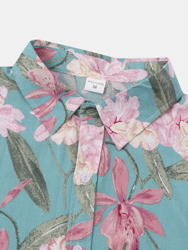 Men’s Short Sleeve European Size Shirt Beach Wind Vacation Wind Hawaiian Shirt