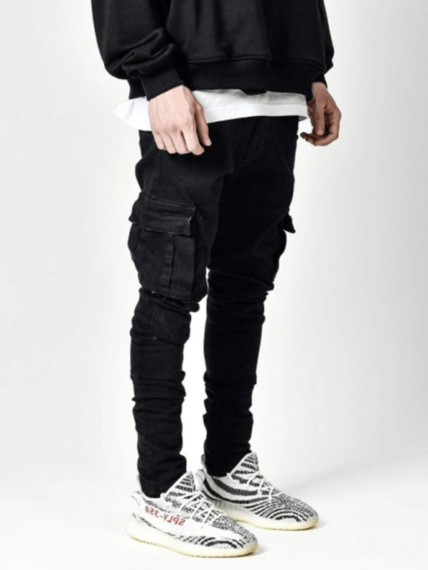 Men’s Side Pocket Skinny Jeans For Men - Black / S