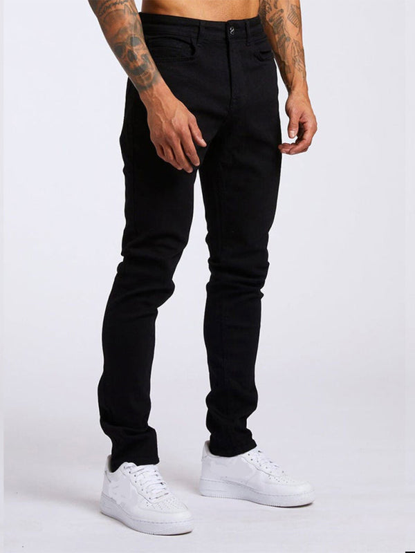 Men’s solid slim fit basic skinny jeans