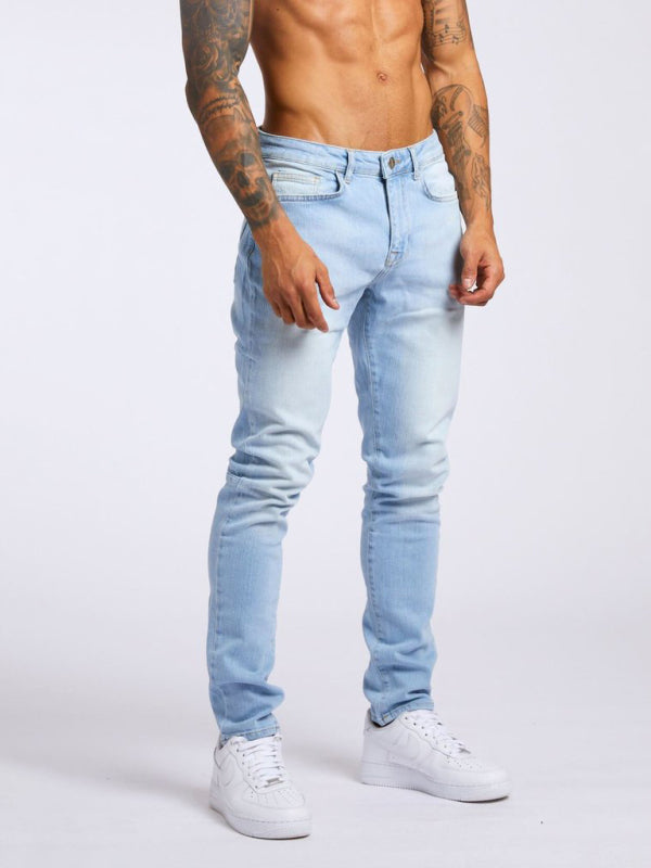 Men’s solid slim fit basic skinny jeans