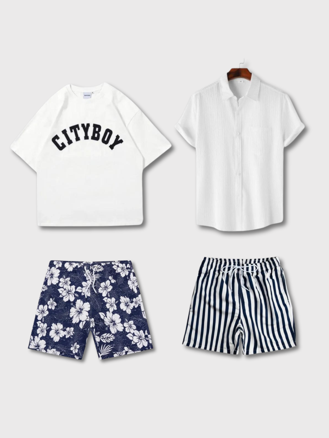 MEN'S SUMMER CLOTHING COLLECTION - BLUE WHITE BEACH ESSENTIALS