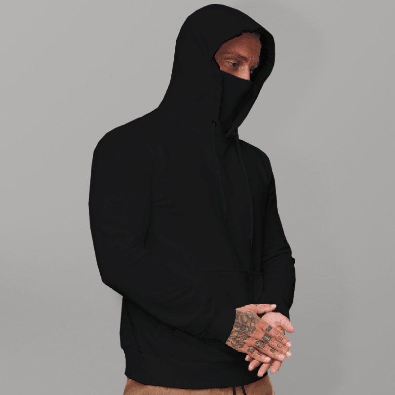 Men’s Sweatshirt Hoodie Long Sleeve T-Shirt Call of Duty Sweatshirt Face Mask - Black / M