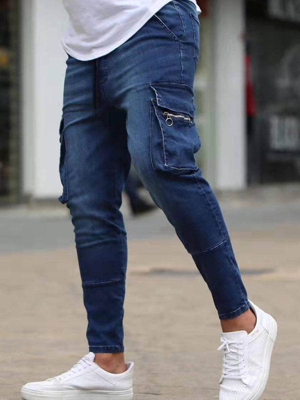 Men’s trendy fashion all-match cargo jeans